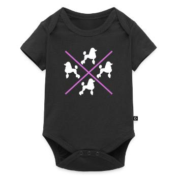 Cadeau de propriétaire de chien caniche - Body à manches courtes Premium Bébé - noir - Devant