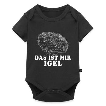 Witziger Igel Spruch Das ist mir Igel Braunbrust - Baby Premium Kurzarmbody - Schwarz - Vorne