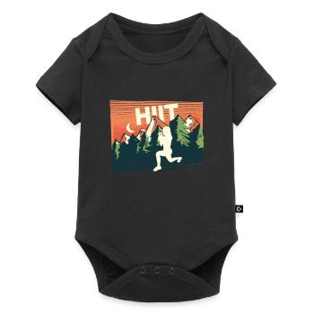 HIIT Fitness Woman - Baby Premium short-sleeve bodysuit - black - Front