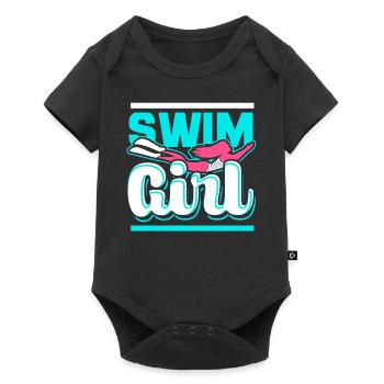 Filles de natation - Body à manches courtes Premium Bébé - noir - Devant