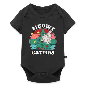 Drôle de chat Miaou Pyjama de Noël Chats Noël - Body à manches courtes Premium Bébé - noir - Devant