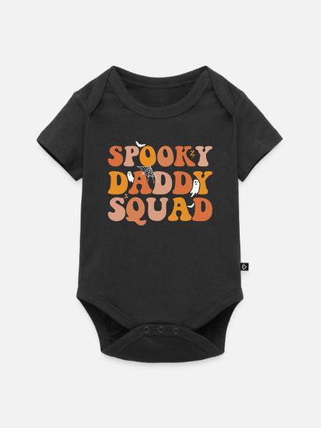 Gespenstische Daddy Squad Halloween-kostümparty - Baby Premium Kurzarmbody - Schwarz