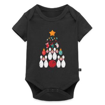 Funny Bowling Players Christmas Tree Lights - Baby Premium short-sleeve bodysuit - black - Front