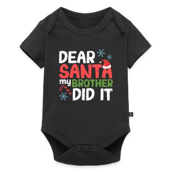 Dear Santa Claus My brother did it - Baby Premium short-sleeve bodysuit - black - Front