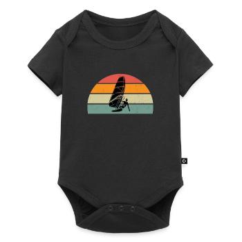 vintage planche a voile homme planchiste cadeau - Body à manches courtes Premium Bébé - noir - Devant