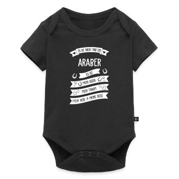 Mein Araber I Pony Pferde Motiv für Reiterin - Baby Premium Kurzarmbody - Schwarz - Vorne