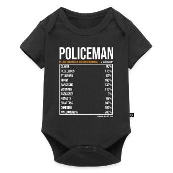 Policeman of the day Funny policeman - Baby Premium short-sleeve bodysuit - black - Front