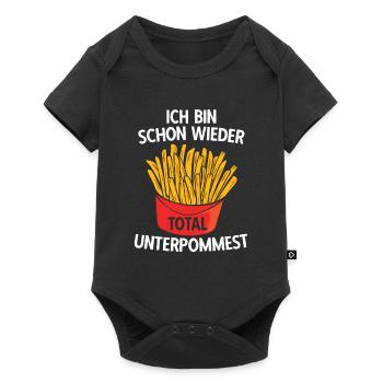 Ich bin schon wieder total unterpommest - Pommes F - Baby Premium Kurzarmbody - Schwarz - Vorne