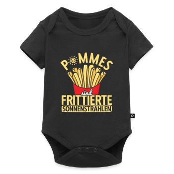 Pommes Sind Frittierte Sonnenstrahlen Pommes Frite - Baby Premium Kurzarmbody - Schwarz - Vorne