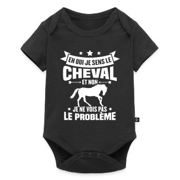 Je sens le cheval et non je ne vois le problème - Body à manches courtes Premium Bébé - noir - Devant