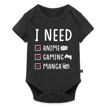 Anime Gaming Manga - Body à manches courtes Premium Bébé - noir - Devant