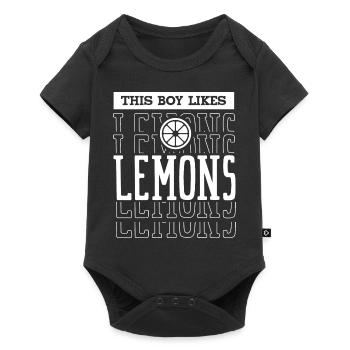 Boy Likes Lemons Citrus Fruits Summer Lemonade - Baby Premium short-sleeve bodysuit - black - Front