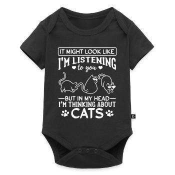 Amoureux des chats Chats mignons Propriétaire de chats Ka - Body à manches courtes Premium Bébé - noir - Devant