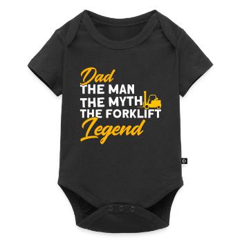 Forklift driver Papa, the forklift legend - Baby Premium short-sleeve bodysuit - black - Front