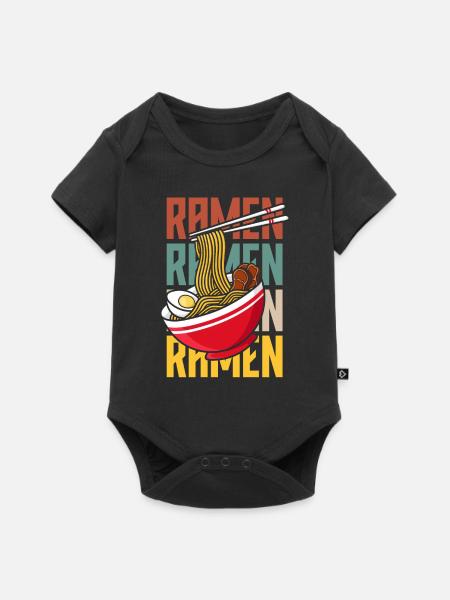 Retro Ramen Liebhaber Geschenk - Baby Premium Kurzarmbody - Schwarz