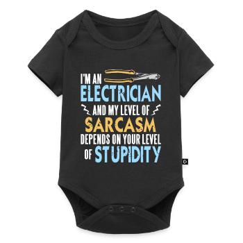 I'm An Electrician & My Level Of Sarcasm Funny - Baby Premium short-sleeve bodysuit - black - Front