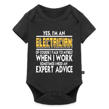 Yes I'm An Electrician I Talk To Myself Funny - Body à manches courtes Premium Bébé - noir - Devant