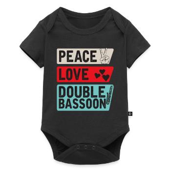 Peace Love Instrument de contrebasson - Body à manches courtes Premium Bébé - noir - Devant