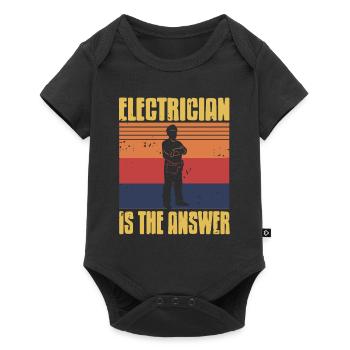 Retro Vintage ELECTRICIAN Is The Answer Cool - Baby Premium short-sleeve bodysuit - black - Front