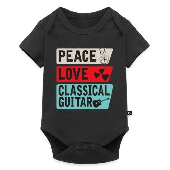 Peace Love Instrument de guitare classique - Body à manches courtes Premium Bébé - noir - Devant