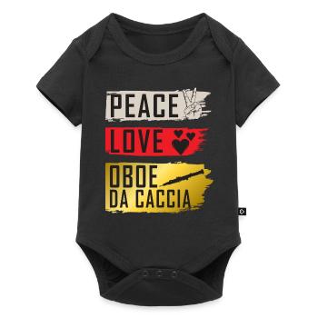 Peace Love Hautbois Da Caccia Instrument - Body à manches courtes Premium Bébé - noir - Devant