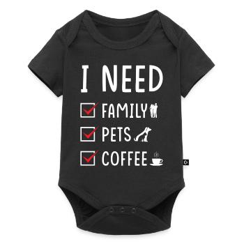 Family Animals Coffee - Baby Premium short-sleeve bodysuit - black - Front