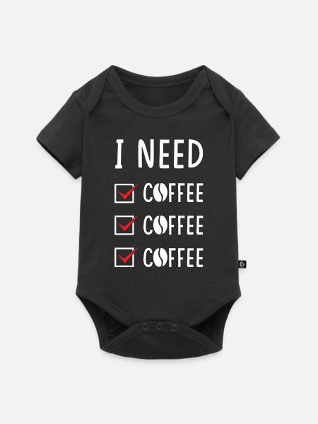kaffe kaffe kaffe - Premium kortermet body for barn - svart