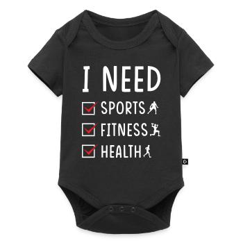 Sport Fitness Health - Baby Premium short-sleeve bodysuit - black - Front