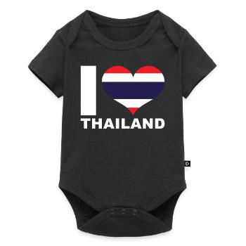 J’aime le drapeau du cœur de la Thaïlande - Body à manches courtes Premium Bébé - noir - Devant