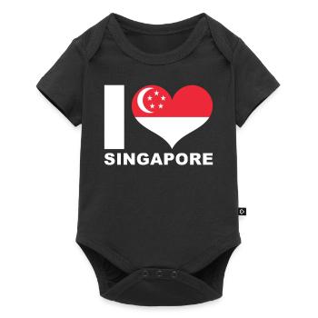 J’adore Singapour drapeau du cœur Singapour - Body à manches courtes Premium Bébé - noir - Devant