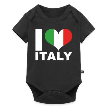 I love Italy heart flag Italy - Baby Premium short-sleeve bodysuit - black - Front