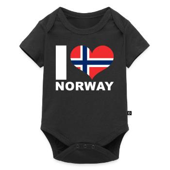 I love Norway heart flag Norway - Baby Premium short-sleeve bodysuit - black - Front