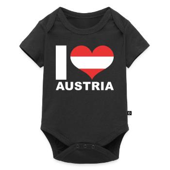 I love Austria Heart Flag Austria - Baby Premium short-sleeve bodysuit - black - Front