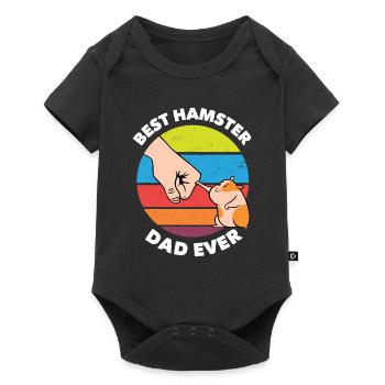 Drôle hamster cadeau hamster papa - Body à manches courtes Premium Bébé - noir - Devant