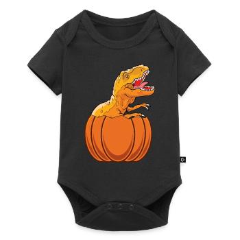 Citrouille Dino Drôle Halloween Citrouille avec dinosaure - Body à manches courtes Premium Bébé - noir - Devant