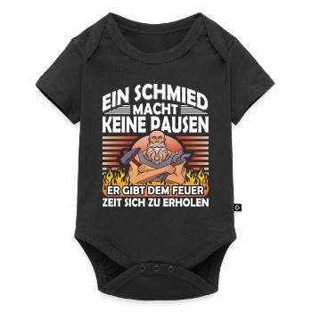 Hufschmied Spruch Schmiedezange Amboss Schürze Fun - Baby Premium Kurzarmbody - Schwarz - Vorne