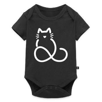infinite love heart shape cat - Baby Premium short-sleeve bodysuit - black - Front