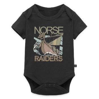 Norse Raiders Nordic Robbers Vikings Norvège - Body à manches courtes Premium Bébé - noir - Devant