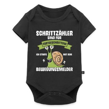Lustige Sprüche Schnell Langsam Faul Relax - Baby Premium Kurzarmbody - Schwarz - Vorne