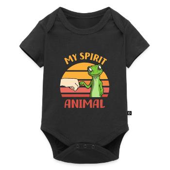 Gecko - Baby Premium Kurzarmbody - Schwarz - Vorne