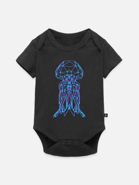 Qualle Vaporwave - Baby Premium Kurzarmbody - Schwarz