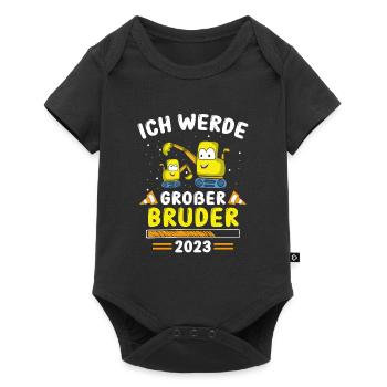 Großer Bruder Bagger 2023 - Baby Premium Kurzarmbody - Schwarz - Vorne