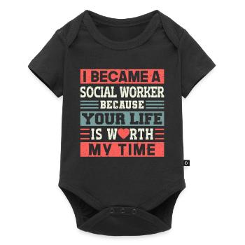 School Social Work Month I Becae A - Baby Premium Kurzarmbody - Schwarz - Vorne