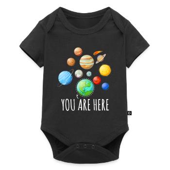 Vous êtes ici Planète Astronaute Espace - Body à manches courtes Premium Bébé - noir - Devant
