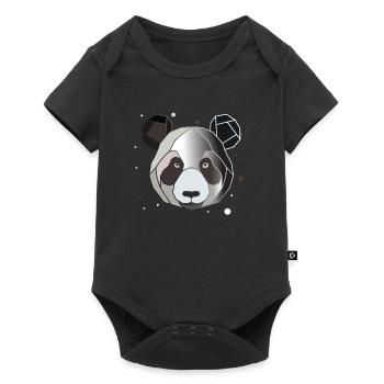 Panda Polygon Art Animal Geometry - Baby Premium short-sleeve bodysuit - black - Front