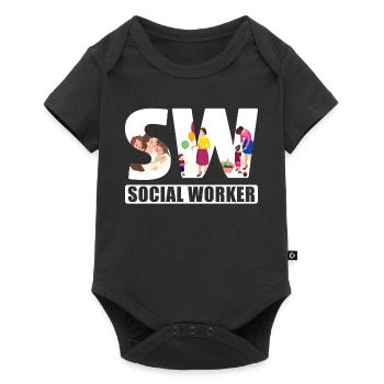Mois du travail social scolaire Sw Social - Body à manches courtes Premium Bébé - noir - Devant