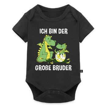 Drachen Großer Bruder - Ich bin der große Bruder - Baby Premium Kurzarmbody - Schwarz - Vorne