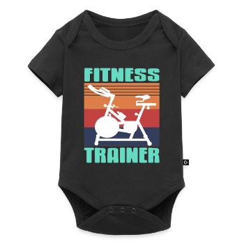 Retro Vintage FITNESS Trainer Awesome T-Shirt - Baby Premium short-sleeve bodysuit - black - Front