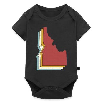 État des États-Unis - Carte vintage Idaho - Body à manches courtes Premium Bébé - noir - Devant