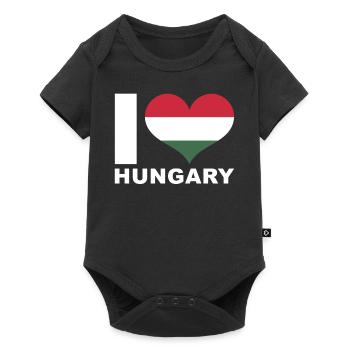 J’aime la Hongrie Heart Flag Hongrie - Body à manches courtes Premium Bébé - noir - Devant
